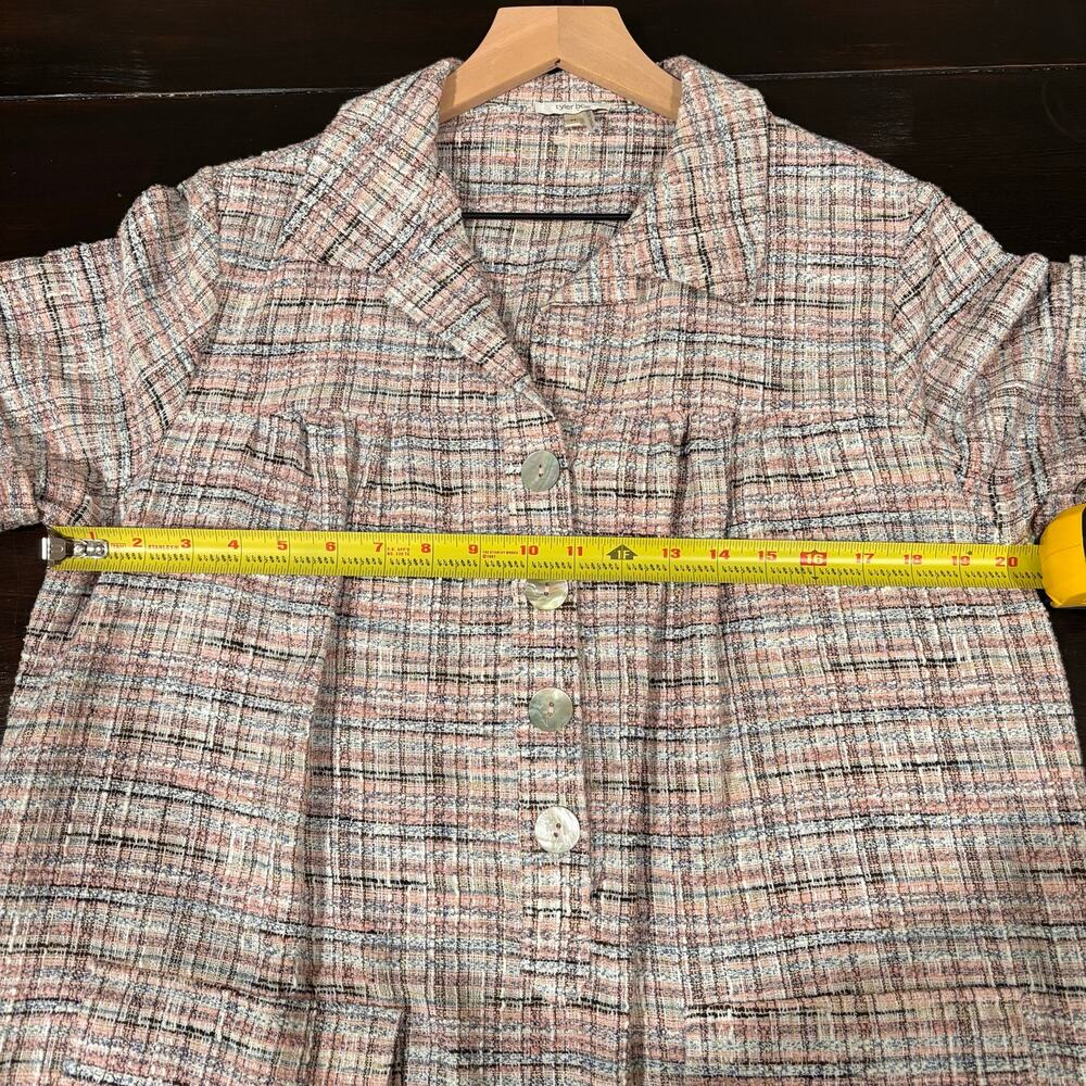 Tyler Böe Pink Teed/Bouclé Quiet Luxury Preppy Workwear Knit Shift Dress - Sz M - Picture 6 of 7